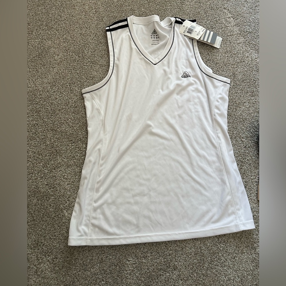 Adidas White Performance Tank Top